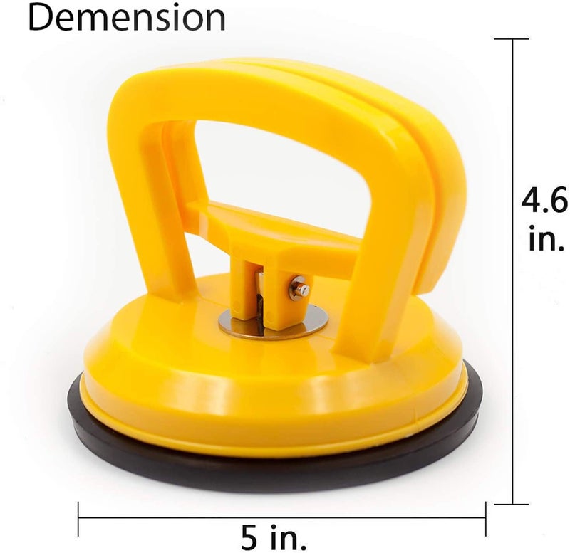 WFPOWER Yellow Suction Cup Dent Puller Handle Lifter 5inch / Dent Remover/Heavy Duty Glass Lifting Suction Cup with Small Suction Cup - Image 4